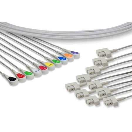 Mortara Burdick Compatible EKG Leadwire - 10 Leads Snap